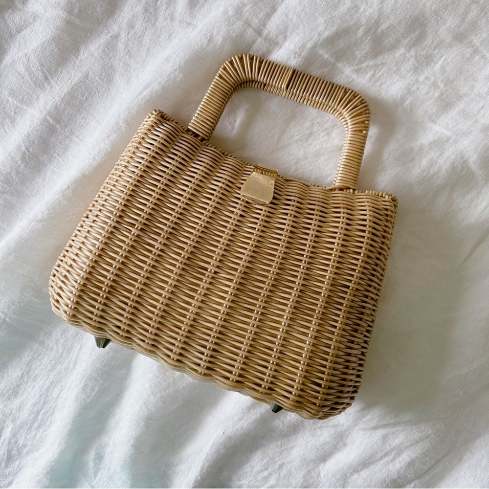 Vintage Cottagecore Rattan Handbag Grandmillenial